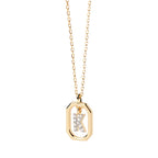 Damesketting met zeshoekige initialenhanger k