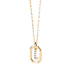 Damesketting met zeshoekige initialenhanger l