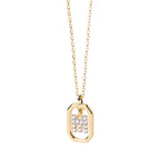 Damesketting met zeshoekige initialenhanger m
