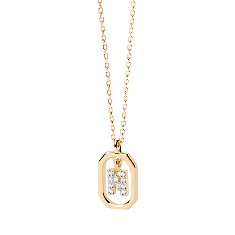 Damesketting met zeshoekige initialenhanger n