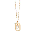Damesketting met zeshoekige initialenhanger p