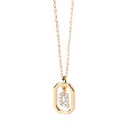 Damesketting met zeshoekige initialenhanger q