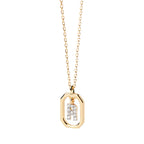 Damesketting met zeshoekige initialenhanger r
