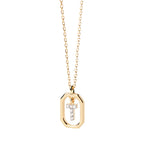 Damesketting met zeshoekige initialenhanger t