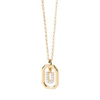 Damesketting met zeshoekige initialenhanger u