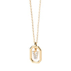 Damesketting met zeshoekige initialenhanger v