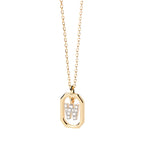 Damesketting met zeshoekige initialenhanger w