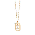 Damesketting met zeshoekige initialenhanger x
