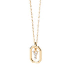 Damesketting met zeshoekige initialenhanger y