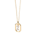 Damesketting met zeshoekige initialenhanger z