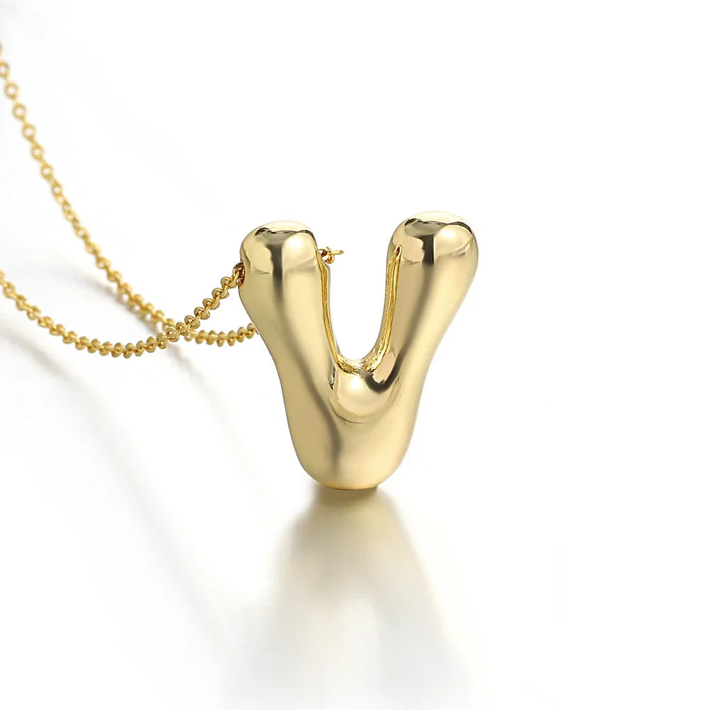 Halsketting voor dames met initiale hanger - letter 