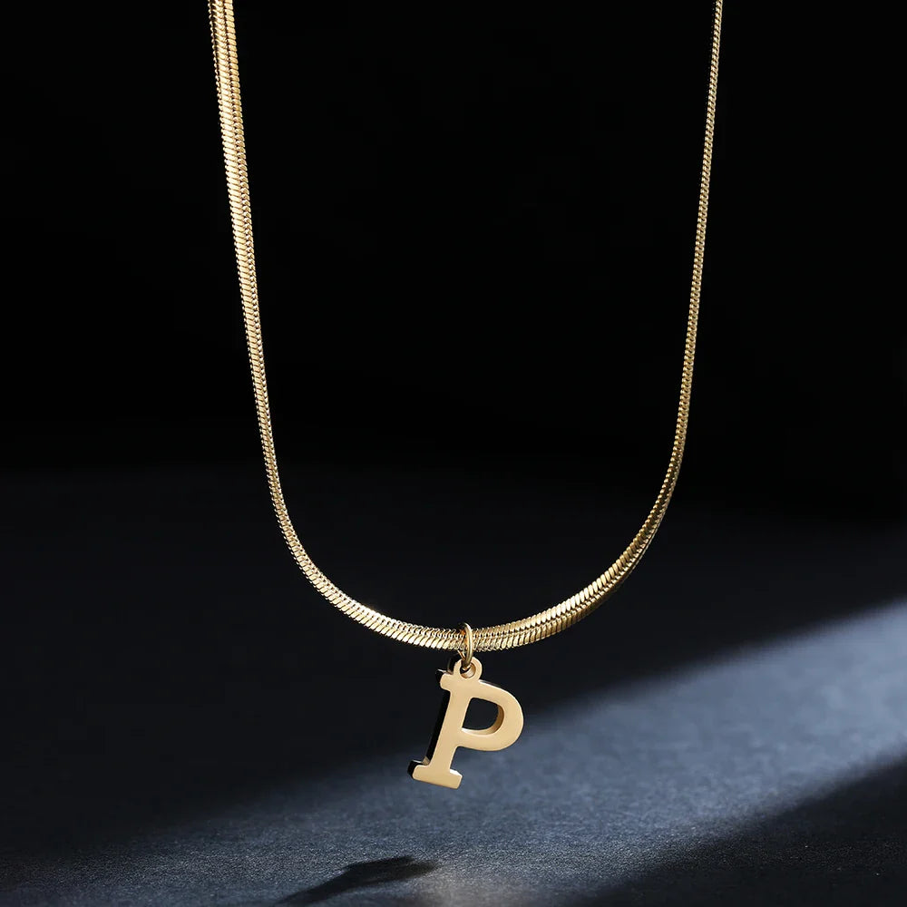Dames chokerketting met initiaalhanger p