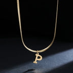 Dames chokerketting met initiaalhanger p