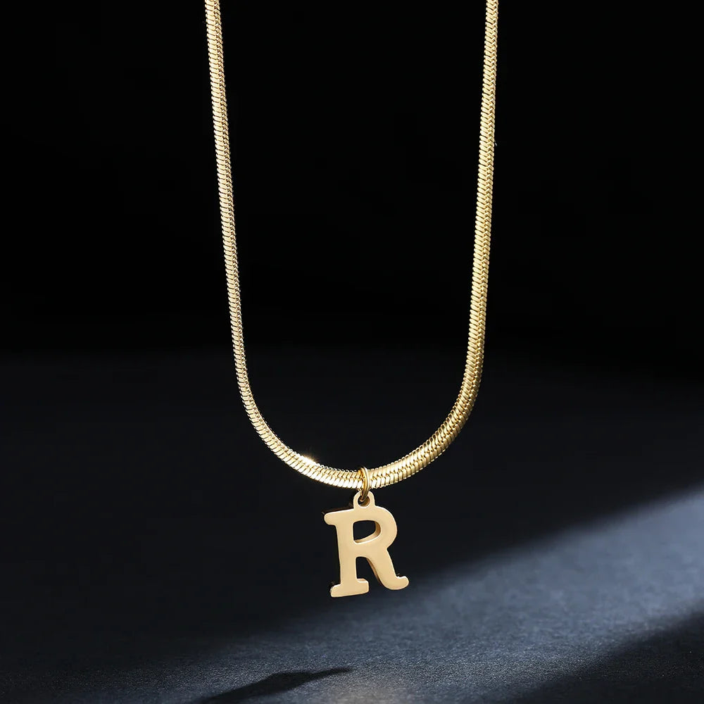 Dames chokerketting met initiaalhanger r