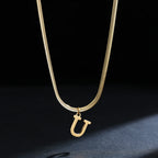 Dames chokerketting met initiaalhanger u