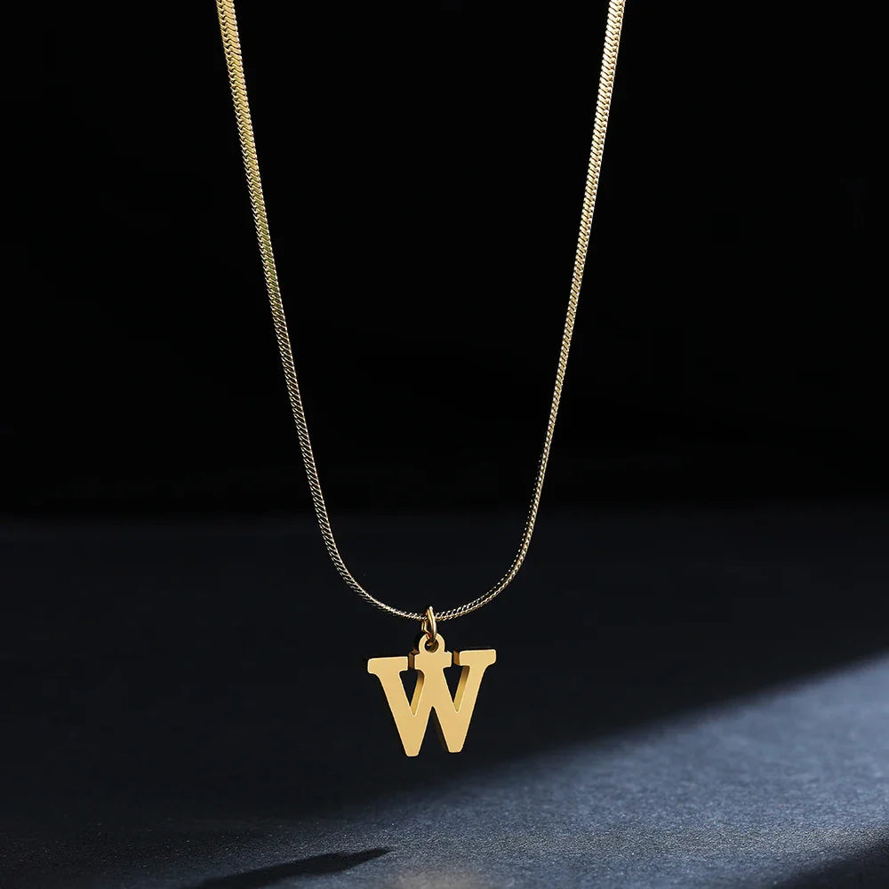 Dames chokerketting met initiaalhanger w