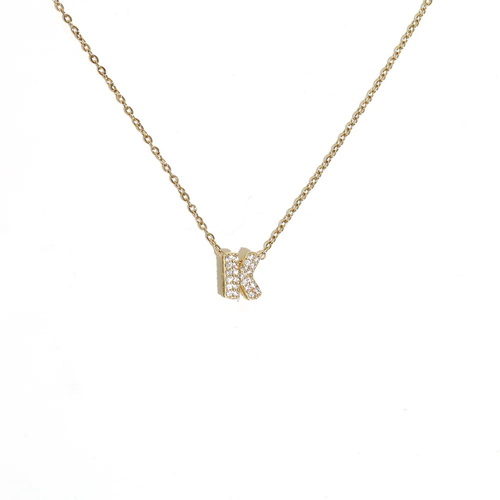 Dames chokerketting met minimalistische initiaalhanger k