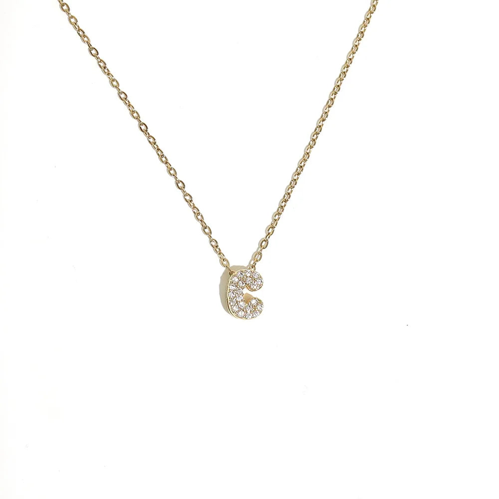 Dames chokerketting met minimalistische initiaalhanger c
