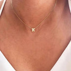 Dames chokerketting met minimalistische initiaalhanger k