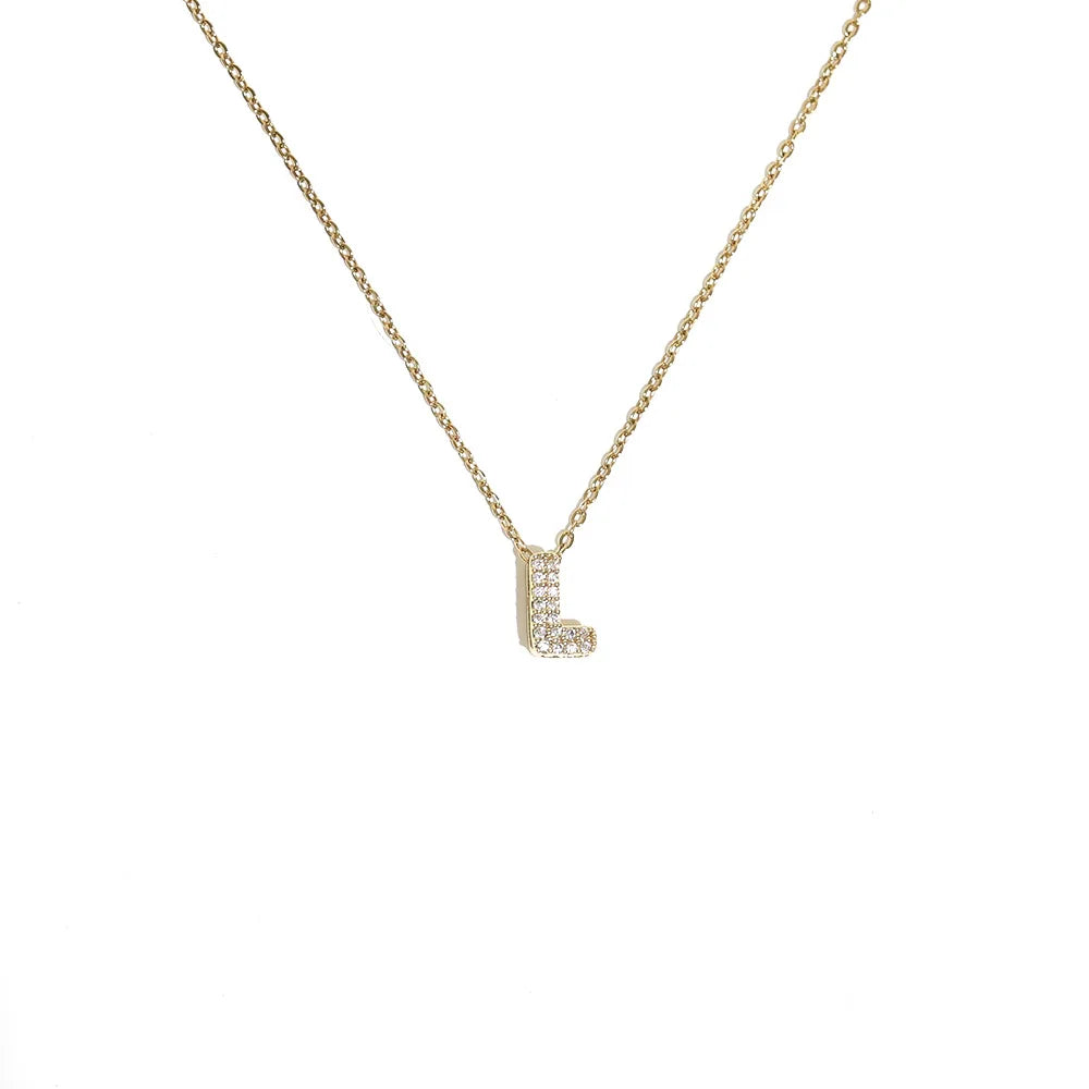 Dames chokerketting met minimalistische initiaalhanger l