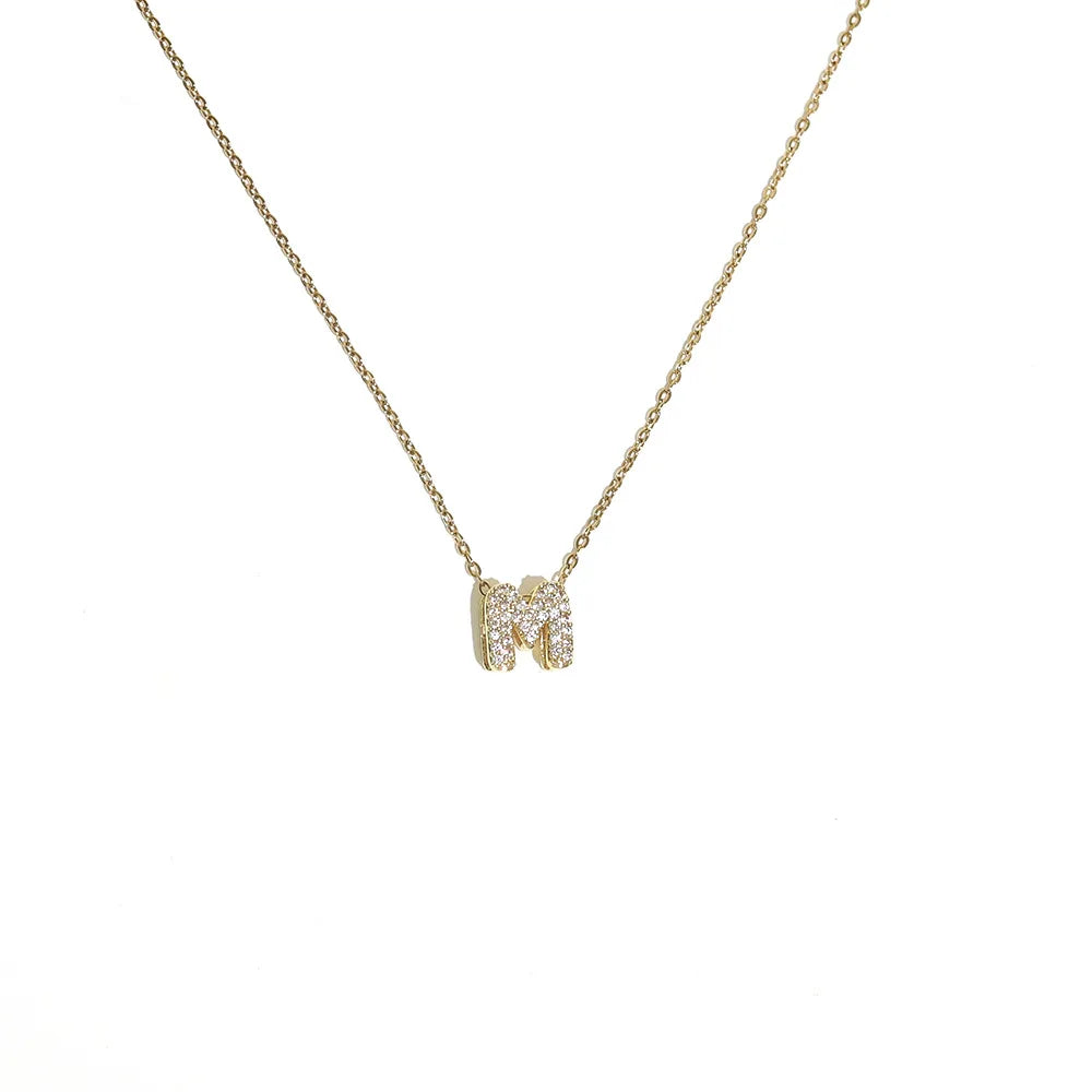 Dames chokerketting met minimalistische initiaalhanger m