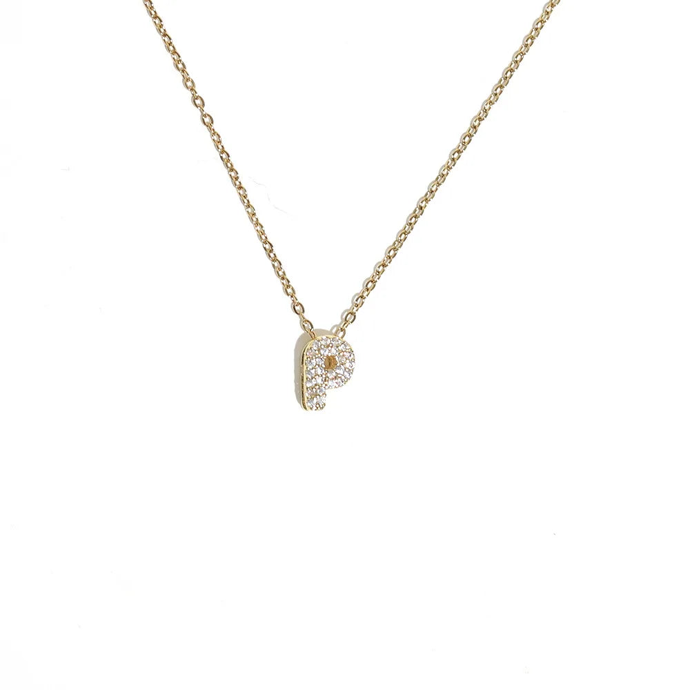 Dames chokerketting met minimalistische initiaalhanger p