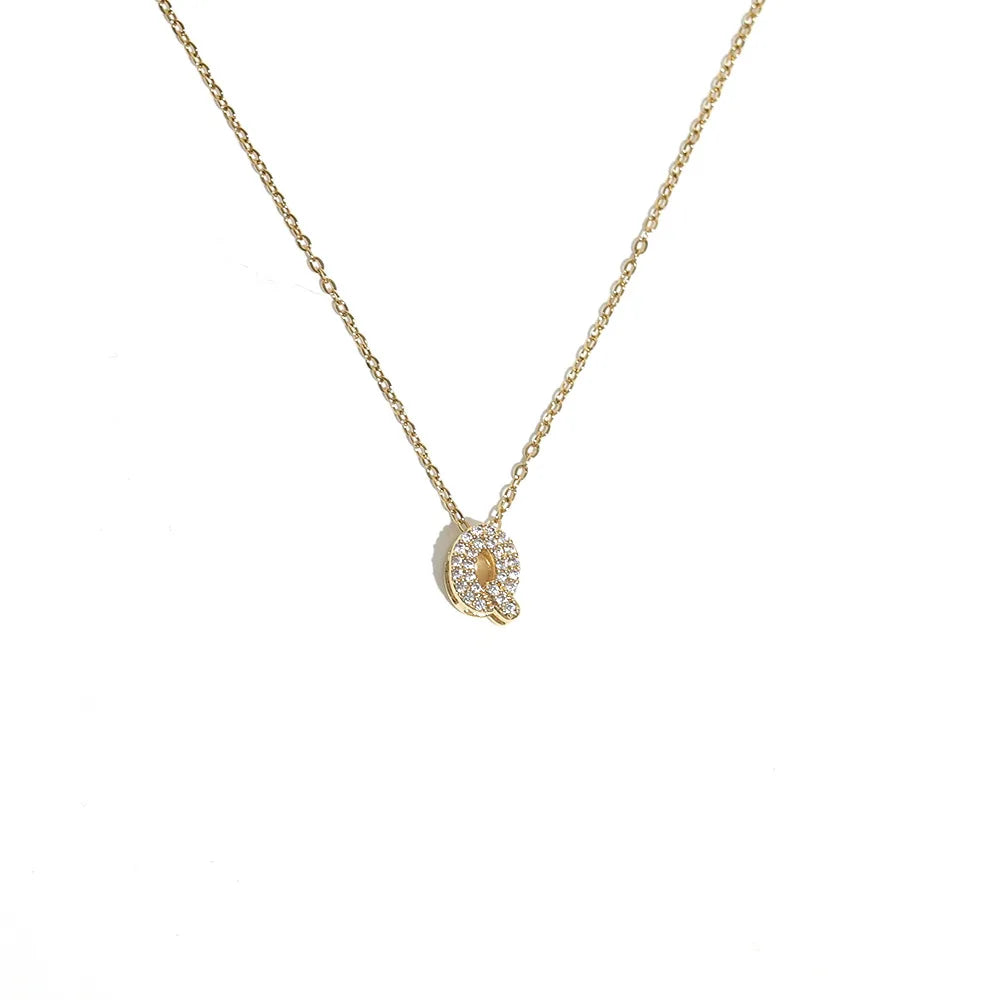 Dames chokerketting met minimalistische initiaalhanger q