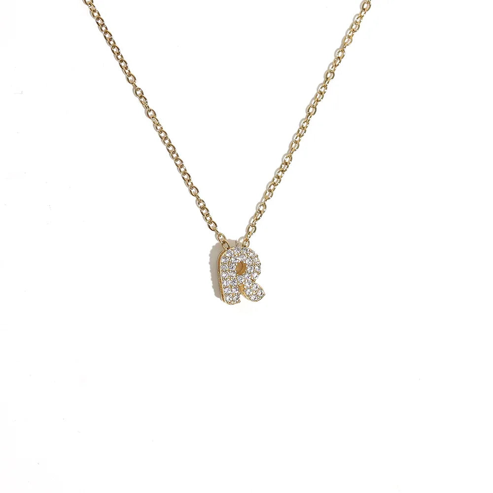 Dames chokerketting met minimalistische initiaalhanger r