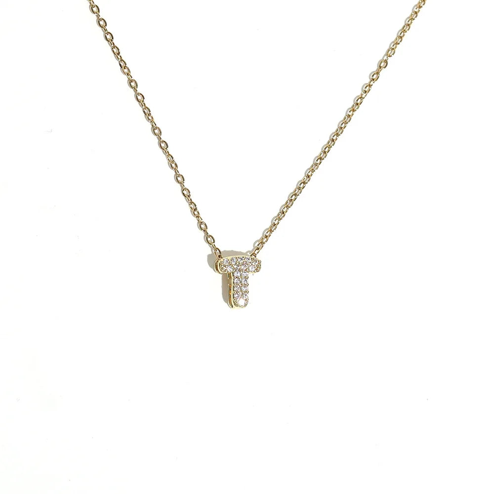 Dames chokerketting met minimalistische initiaalhanger t