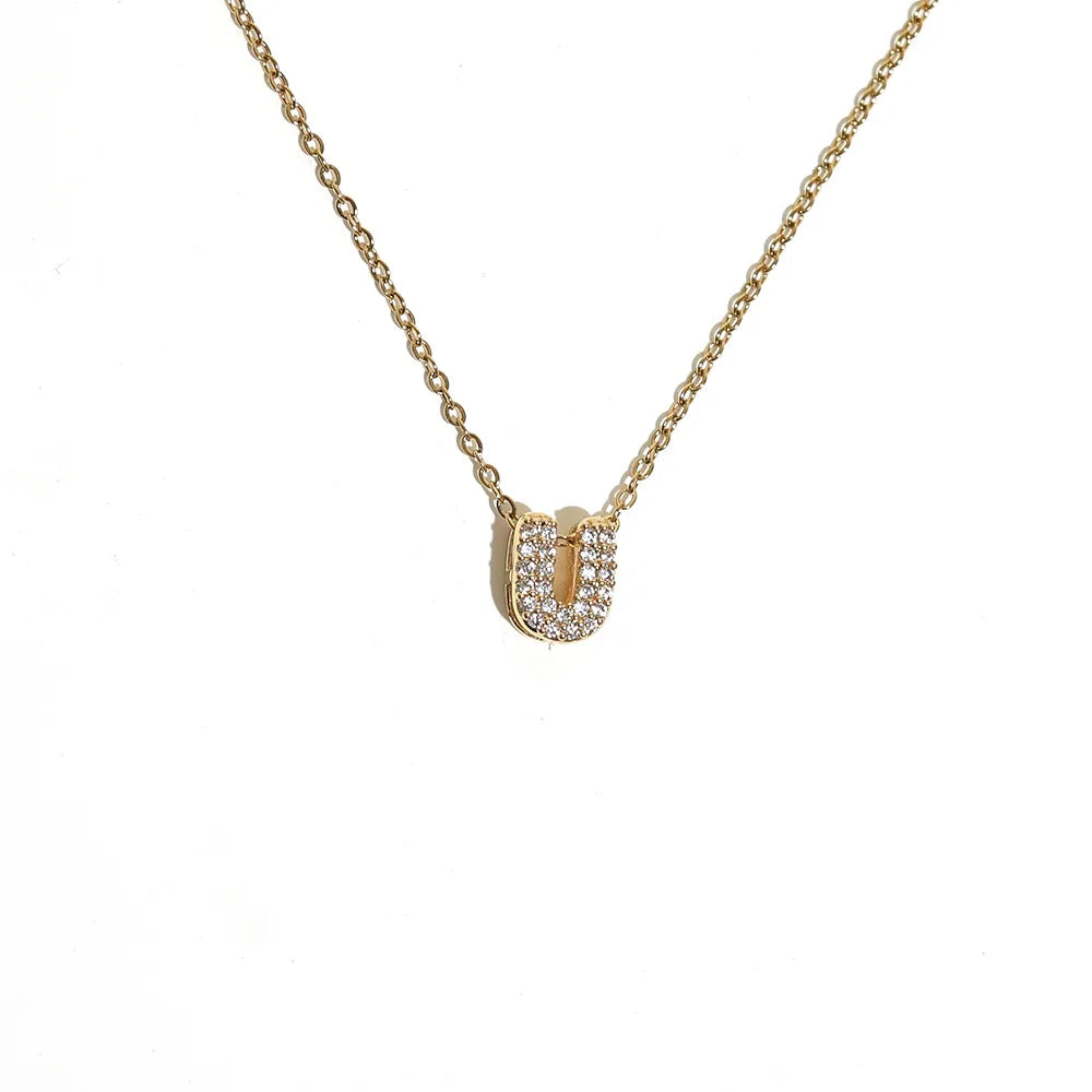 Dames chokerketting met minimalistische initiaalhanger u