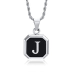 Herenketting met hexagonale initiaalhanger j