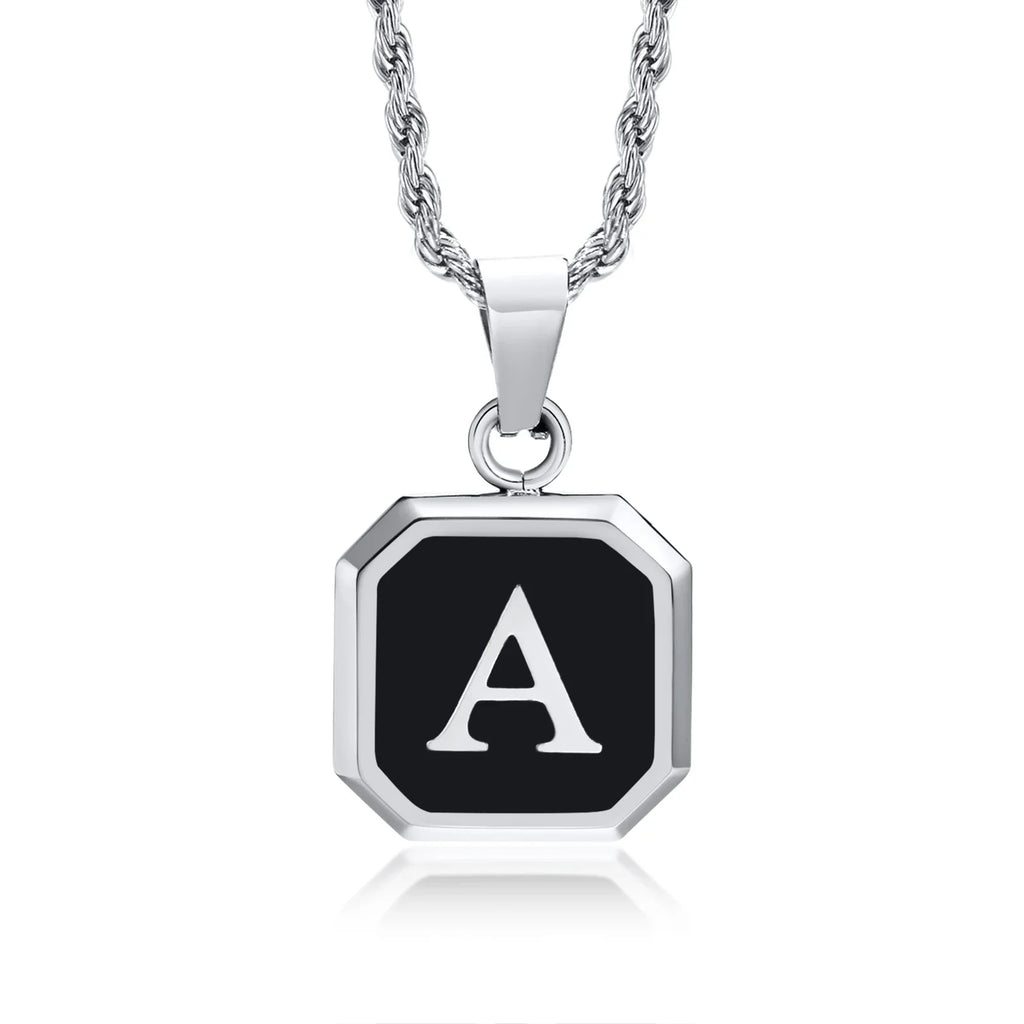 Herenketting met hexagonale initiaalhanger a