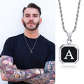 Herenketting met hexagonale initiaalhanger