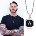 Herenketting met hexagonale initiaalhanger