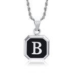 Herenketting met hexagonale initiaalhanger b