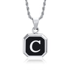 Herenketting met hexagonale initiaalhanger c
