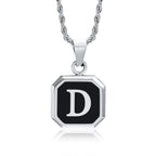 Herenketting met hexagonale initiaalhanger d