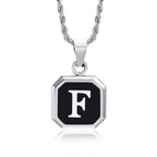 Herenketting met hexagonale initiaalhanger f