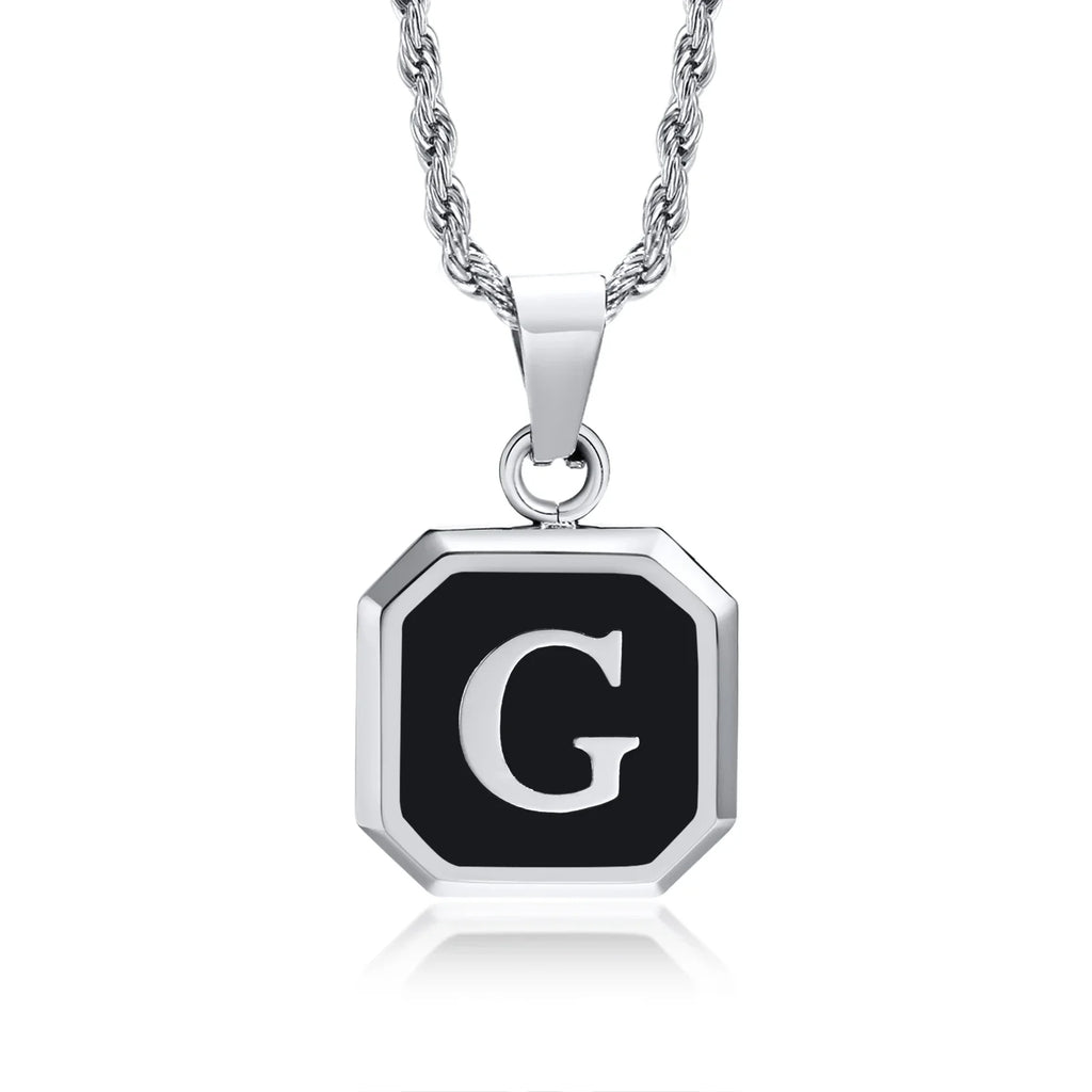 Herenketting met hexagonale initiaalhanger g