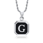 Herenketting met hexagonale initiaalhanger g