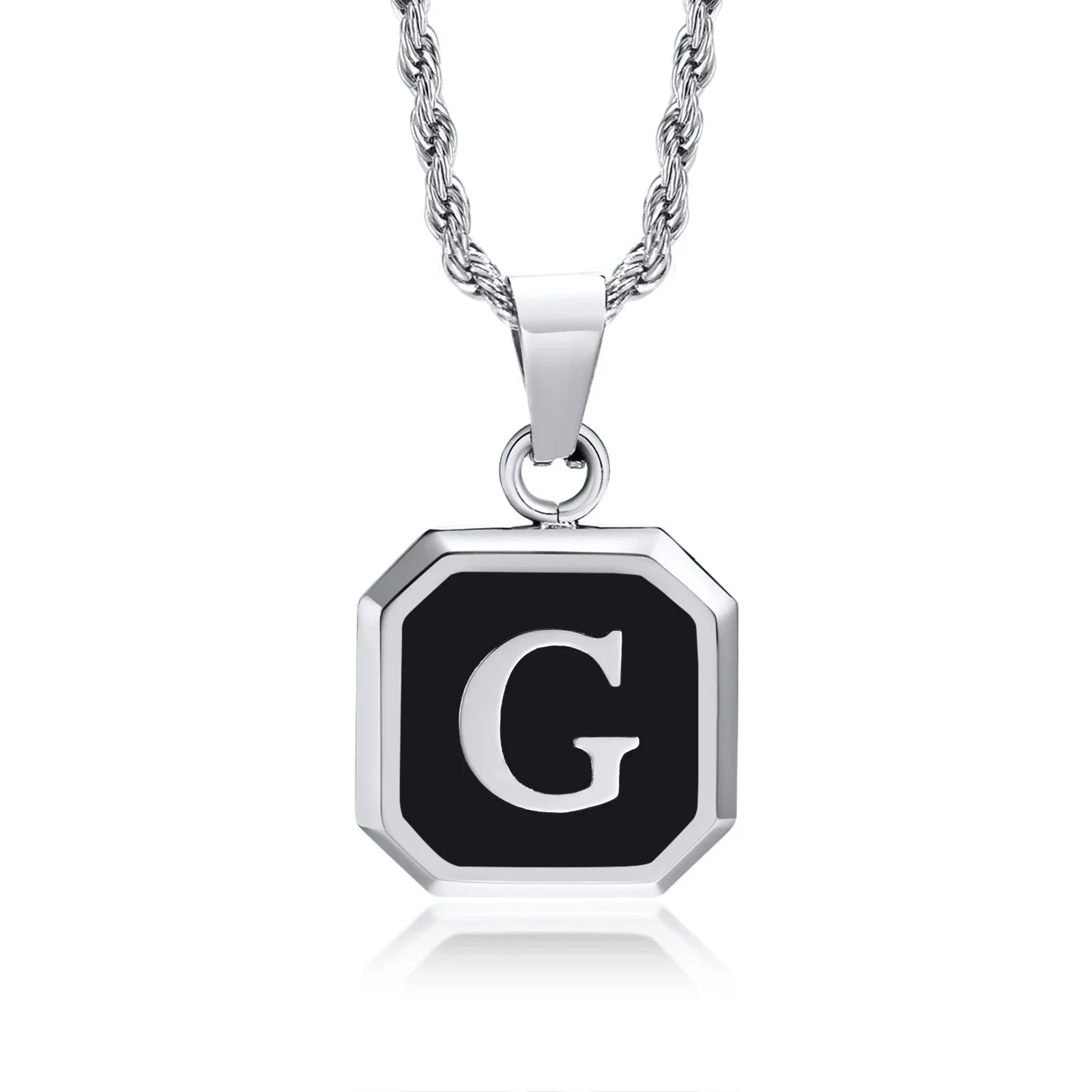 Herenketting met hexagonale initiaalhanger g