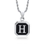 Herenketting met hexagonale initiaalhanger h