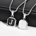 Herenketting met hexagonale initiaalhanger
