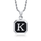 Herenketting met hexagonale initiaalhanger k