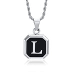 Herenketting met hexagonale initiaalhanger l
