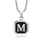 Herenketting met hexagonale initiaalhanger m