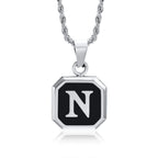 Herenketting met hexagonale initiaalhanger n