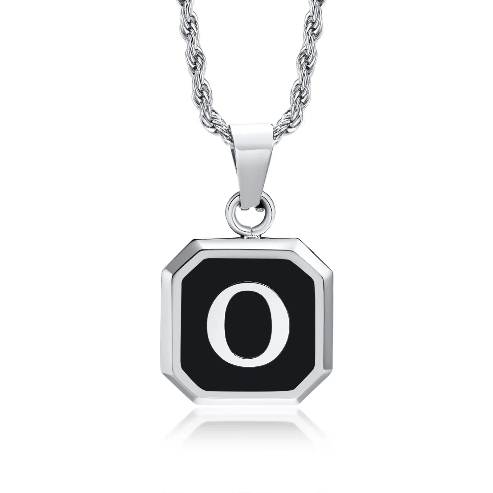 Herenketting met hexagonale initiaalhanger o