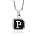 Herenketting met hexagonale initiaalhanger p
