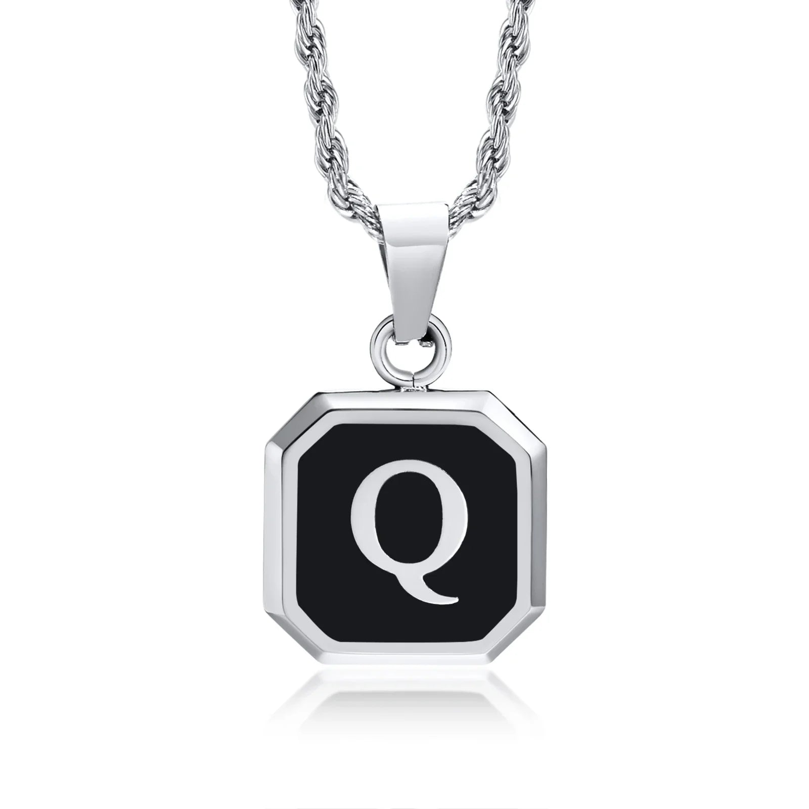 Herenketting met hexagonale initiaalhanger q